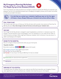 MSUD Planning Worksheet