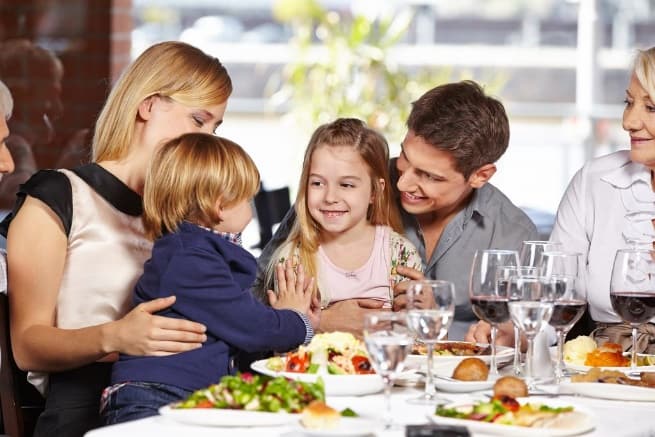 Family dining out