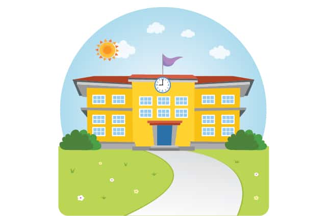 Illustration of a school building