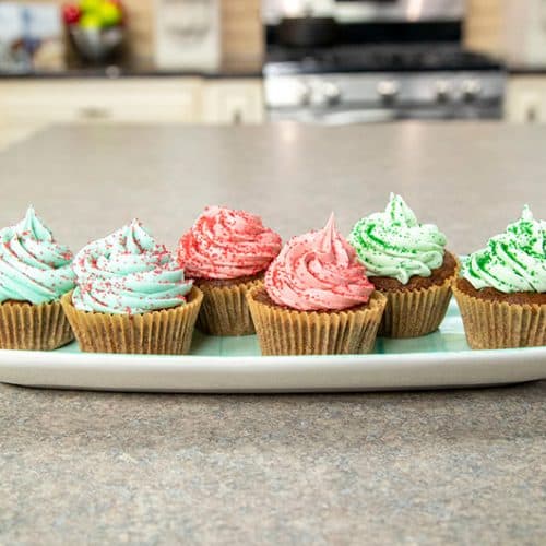 Cupcakes with buttercream colorful frosting