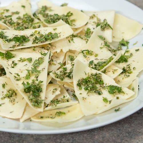 Garlic & Herb Lasagna Chips on plate