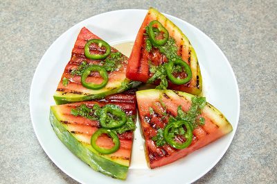 Jalepeno Lime Grilled Watermelon on plate