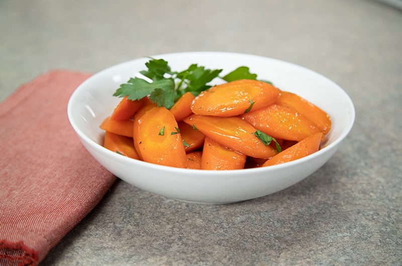 Orange Glazed Carrots in a bowl