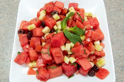 Savory Watermelon Salad on plate