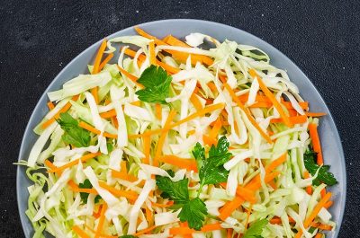 Asian Inspired Coleslaw on a dish