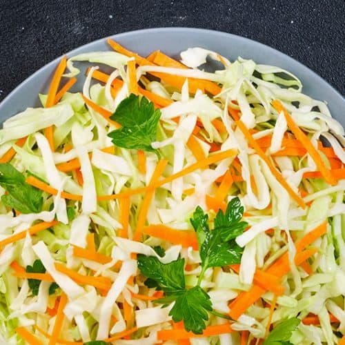 Asian Inspired Coleslaw on a dish