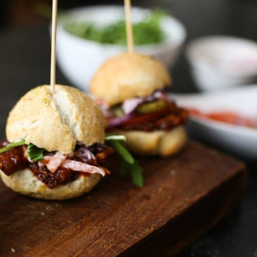 Red Cabbage Slaw in sliders