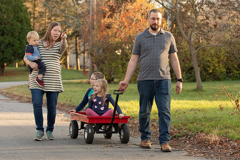 PKU Elizabeth and her family walking