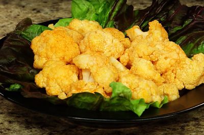 Cauliflower Hot Bites on a plate