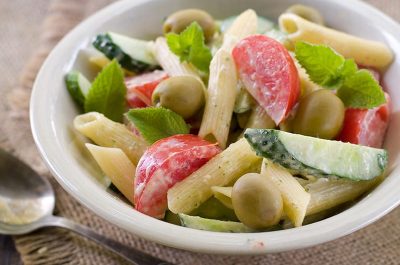 Creamy Pasta Salad in a bowl