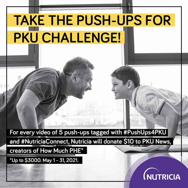 Push-ups for PKU challenge poster